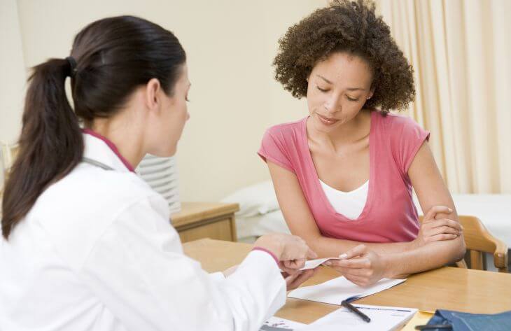 A female doctor explaining ESR test results to  a woman patient